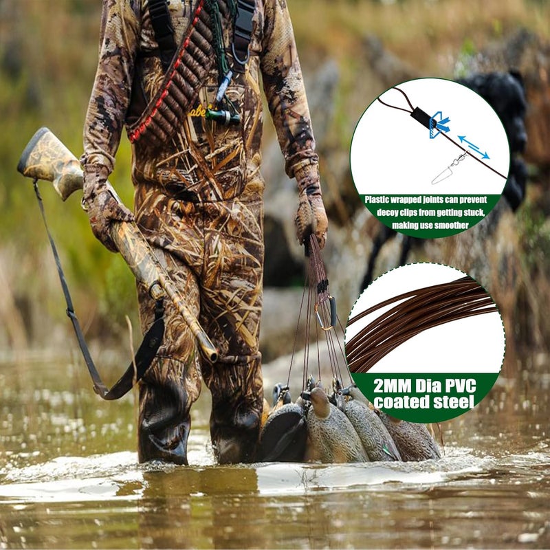 Vecacosic Texas Duck Decoy Rigs Weights Tangle Free Duck Hunting Decoy Rigs with A Large Gold Padded Carabiner, Waterfowl Decoy Rigs Anchors for Duck Hunting 12pack - Image 5